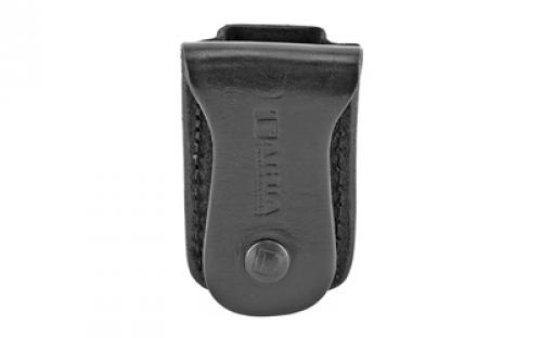 Tagua MC5 Single Mag Carrier, Fits Ruger SR9, S&W Shield, and other 9mm Magazines, Black Leather, Ambidextrous MC5-016