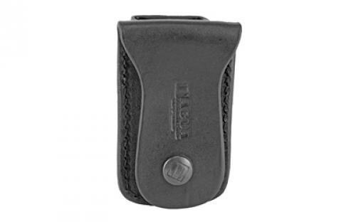Tagua MC5 Single Mag Carrier, Fits Glock 9/40 Magazines, Black Leather, Ambidextrous MC5-022