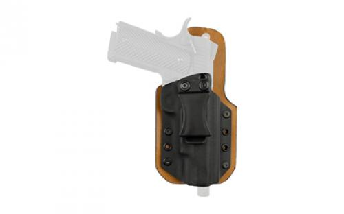 Tagua KYDEX LEATHER IWB HOLSTER, Inside Waistband Holster, For Glock 43, Leather/Kydex Construction, Black and Brown, Right Hand VENTURER-355