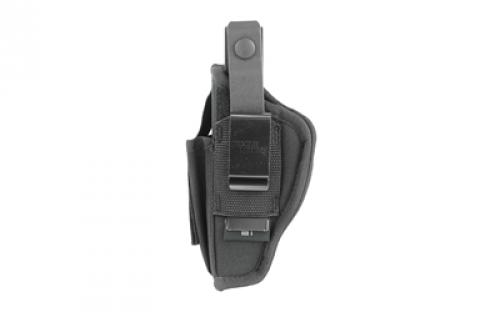 Uncle Mike's Cordura Hip Holster, Size 1, Fits Medium Auto With 4" Barrel, Ambidextrous, Black MO70010