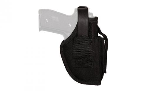 Uncle Mike's Cordura Hip Holster, With Pouch, Size 16, Fits Medium Auto With 3.75 Barrel, Ambidextrous, Black 70160