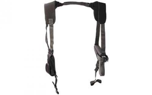Uncle Mike's Horizontal Pro Pak Shoulder Holster, Size 1, Fits Medium Auto With 4 Barrel, Ambidextrous, Black 77010