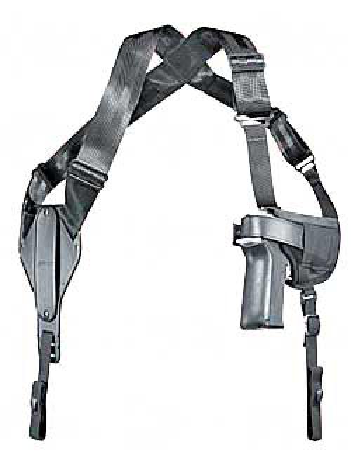 Uncle Mike's Horizontal Shoulder Holster, Size 5, Fits Large Auto With 5 Barrel, Ambidextrous, Black 87050