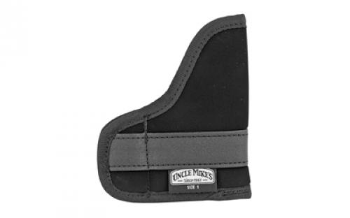 Uncle Mike's Inside Pocket Holster, Size 1, Fits Small Auto, Ambidextrous, Black 87441