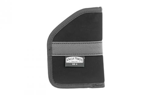 Uncle Mike's Inside Pocket Holster, Size 4, Fits Compact 9mm, Ambidextrous, Black 87444