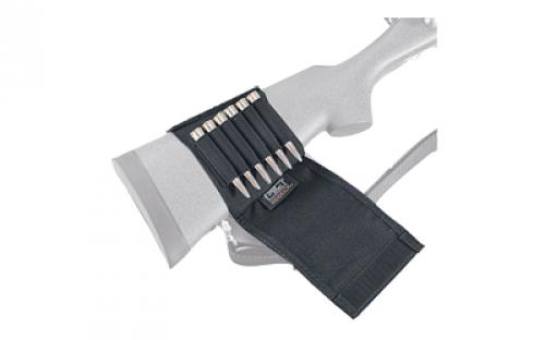 Uncle Mike's Buttstock Shell Holder, Rifle, Black, Kodra Nylon with Flap 88482