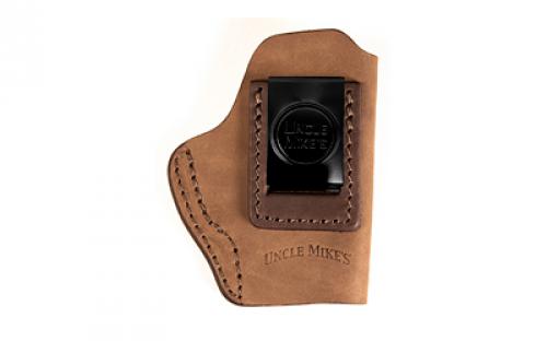 Uncle Mike's Uncle Mikes Inside Waistband Leather Holster, Size 1, Fits Most Small Frame Autos (CZ 2075/Kahr PM9/Ruger 380/ Walther PPK), Leather, Metal Clip, Ambidextrous, Brown UM-IWB-1-BRW-A