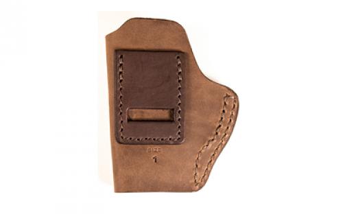 Uncle Mike's Uncle Mikes Inside Waistband Leather Holster, Size 1, Fits Most Small Frame Autos (CZ 2075/Kahr PM9/Ruger 380/ Walther PPK), Leather, Metal Clip, Ambidextrous, Brown UM-IWB-1-BRW-A