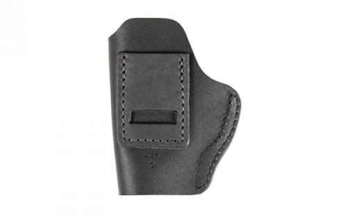 Uncle Mike's Uncle Mikes Inside Waistband Leather Holster, Size 1, Fits Most Small Frame Autos (CZ 2075/Kahr PM9/Ruger 380/ Walther PPK), Leather, Metal Clip, Ambidextrous, Black UM-IWB-1-MBL-A