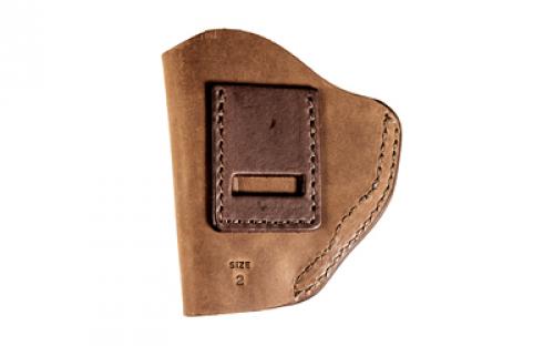 Uncle Mike's Uncle Mikes Inside Waistband Leather Holster, Size 2 , Fits Most Small Frame Revolvers (Ruger LCR/S&W J Frames/Taurus 85/856), Leather, Metal Clip, Ambidextrous, Brown UM-IWB-2-BRW-A