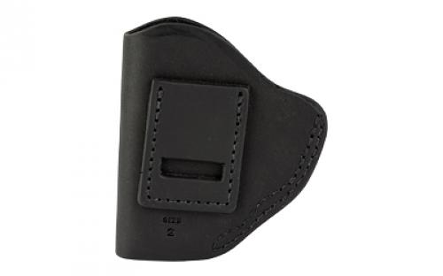 Uncle Mike's Uncle Mikes Inside Waistband Leather Holster, Size 2 , Fits Most Small Frame Revolvers (Ruger LCR/S&W J Frames/Taurus 85/856), Leather, Metal Clip, Ambidextrous, Black UM-IWB-2-MBL-A