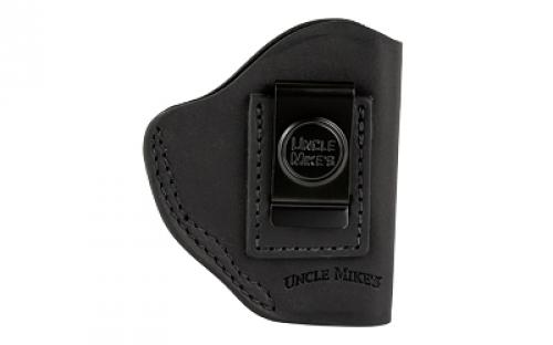 Uncle Mike's Uncle Mikes Inside Waistband Leather Holster, Size 2 , Fits Most Small Frame Revolvers (Ruger LCR/S&W J Frames/Taurus 85/856), Leather, Metal Clip, Ambidextrous, Black UM-IWB-2-MBL-A