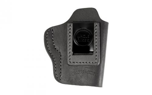 Uncle Mike's Uncle Mikes Inside Waistband Leather Holster, Size 3, Fits Most Medium Frame Autos (3 1911/Bersa Thunder/Glock 42/43/Sig 365/Hellcat/Taurus Gx4), Leather, Metal Clip, Ambidextrous, Black UM-IWB-3-MBL-A