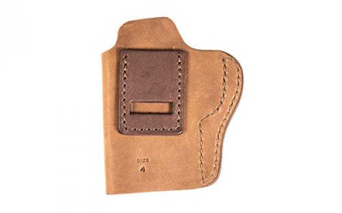 Uncle Mike's Uncle Mikes Inside Waistband Leather Holster, Size 4, Fits Most Large Frame Autos (CZ 75/ Glock 17/19/22/27/27/30/Sig P226/Springfield XD 9/S&W M&P 9), Leather, Metal Clip, Ambidextrous, Brown UM-IWB-4-BRW-A