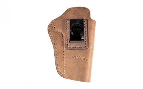 Uncle Mike's Uncle Mikes Inside Waistband Leather Holster, Size 6, Fits 4/5 1911 with Rail and Hi Power, Leather, Metal Clip, Ambidextrous, Brown UM-IWB-6-BRW-A