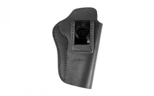 Uncle Mike's Uncle Mikes Inside Waistband Leather Holster, Size 6, Fits 4/5 1911 with Rail and Hi Power, Leather, Metal Clip, Ambidextrous, Black UM-IWB-6-MBL-A