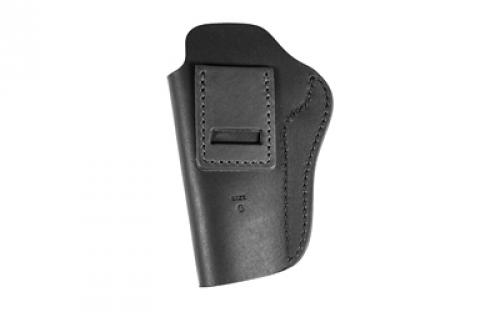 Uncle Mike's Uncle Mikes Inside Waistband Leather Holster, Size 6, Fits 4"/5" 1911 with Rail and Hi Power, Leather, Metal Clip, Ambidextrous, Black UM-IWB-6-MBL-A