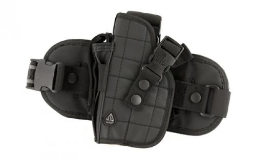 Leapers, Inc. - UTG Special Ops Universal, Leg Holster, Fits Most Large Autos, Left Hand, Black Finish PVC-H178BL