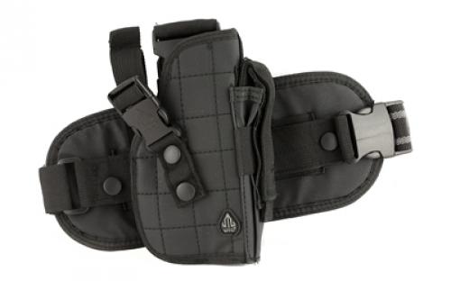 Leapers, Inc. - UTG Special Ops Universal Leg Holster, Fits Most Large Autos, Right Hand, Black Finish PVC-H178B