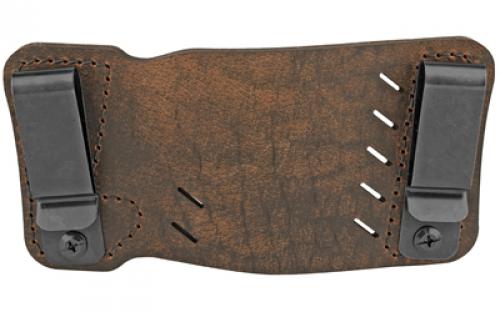 Versacarry Orion IWB/OWB Holster, Fits Most Double Stacked Semi-Automatic Pistols, Distressed Brown Color, Water Buffalo Leather, Right Hand 22101