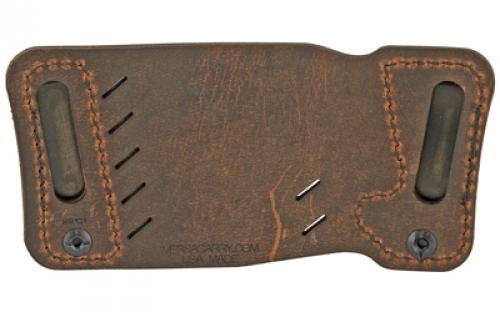 Versacarry Orion IWB/OWB Holster, Fits Most Double Stacked Semi-Automatic Pistols, Distressed Brown Color, Water Buffalo Leather, Right Hand 22101
