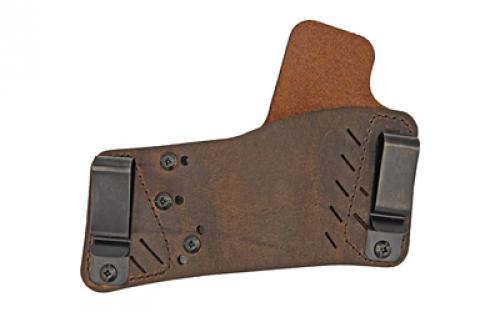 Versacarry Protector S3 Series Water Buffalo, Includes Tuckable IWB Metal Clips, Adjustable to Fit 90% of Handguns, Right Hand, Distressed Brown Leather 52311