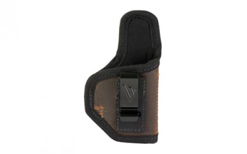 Versacarry Delta Carry, Inside Waistband Holster, Fits CZ 2075 RAMI, Diamondback DB9, Glock 42/43/48, S&W Shield/Shield Plus and Shield EZ, Springfield XDs, Taurus GX4 and Similar Size Pistols, Leather, Brown, Right Hand DC2113