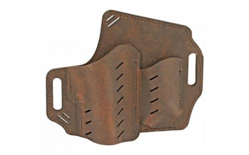 Versacarry Guardian Series Water Buffalo Belt Holster, Includes Spare Mag Pouch, Fits Sub-Compact Handguns with 4 Barrel, Right Hand, Distressed Brown Leather GM3BRN