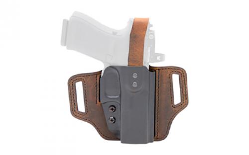 Versacarry Insurgent Thumb Break, Outside Waistband Holster, Right Hand, Fits Springfield Hellcat, Distressed Leather and Polymer, Brown INSTCF201HCT