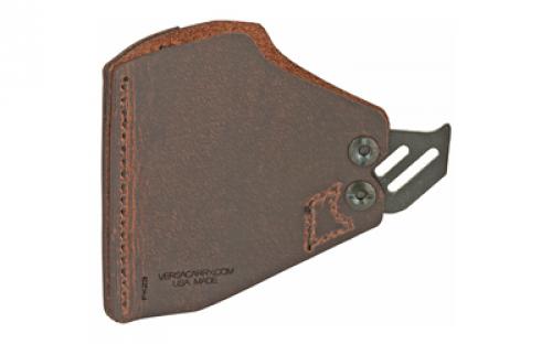 Versacarry Pocket Holster, Fits Most Single Stack and Sub-Compact Semi-Automatic Pistols, Black and Distressed Brown Color, Water Buffalo Leather, w/ Kydex Retention Hooks, Ambidextrous PK23