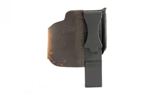 Versacarry IWB/OWB Holster, Fits Small Sized 9mm Pistol with 3.5" Barrel, Black Polymer with Magnetic Water Buffalo Leather Trigger Guard PRO9 SM