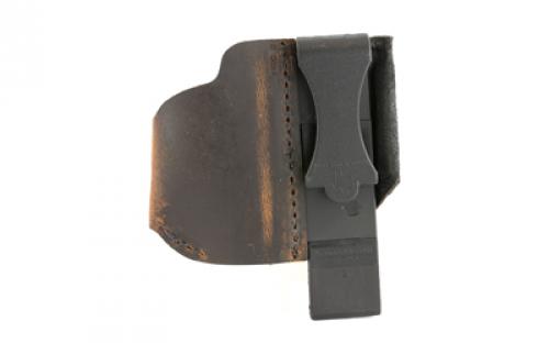 Versacarry IWB/OWB Holster, Fits Extra Small Sized 9mm Pistol with 3" Barrel, Black Polymer with Magnetic Water Buffalo Leather Trigger Guard PRO9 XS