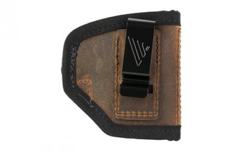 Versacarry Ranger, Inside Waistband Holster, Fits CZ 2075 RAMI, Diamondback DB9, Glock 42/43/48, S&W Shield/Shield Plus and Shield EZ, Springfield XDs, Taurus GX4 and Similar Size Pistols, Leather, Distressed Brown, Right Hand RA2113