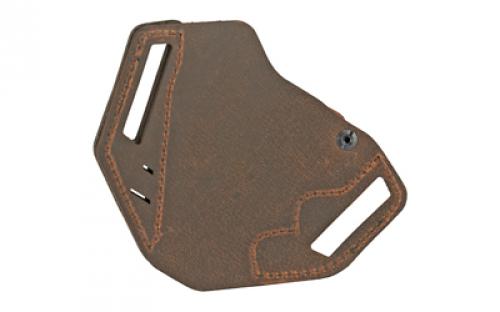 Versacarry Revolver Belt Holster, Fits S&W J-Frame and Ruger LCR, Black and Distressed Brown Color, Water Buffalo Leather, w/ Tension Adjustment, Right Hand REV201