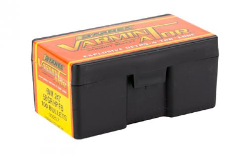 Barnes VARMINATOR, .243 Diameter, 6MM/243 Winchester, 58 Grain, Flat Bottom Hollow Point, 100 Count 30207