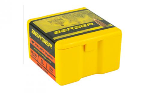 Berger Bullets FB Varmint, .224 Diameter, 22 Caliber, 52 Grain, Flat Base Hollow Point, 100 Count 22309