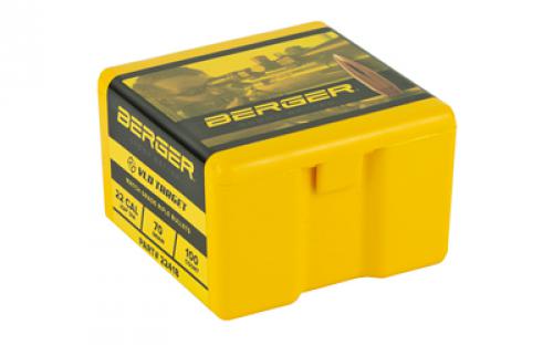 Berger Bullets VLD Target, .224 Diameter, 22 Caliber, 70 Grain, Boat Tail Hollow Point, 100 Count 22418