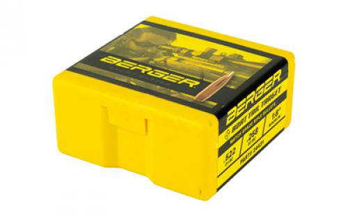 Berger Bullets BT Target, 243 Diameter, 6MM/243 Winchester, 108 Grain, Boat Tail Hollow Point, 100 Count 24431