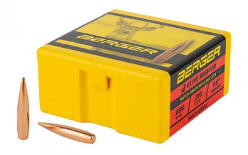 Berger Bullets Elite Hunter,  .264 Diameter, 6.5MM, 140 Grain, Boat Tail Hollow Point, 100 Count 26552