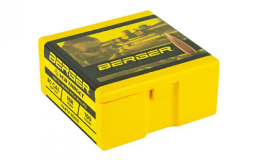 Berger Bullets VLD Target, .308 Diameter, 30 Caliber, 168 Grain, Hollow Point Boat Tail, 100 Count 30410