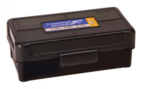 Frankford Arsenal Hinge-Top Ammo Box, 507, 50 Rounds, Fits 44 Special and 44 Magnum, Smoke Gray, Plastic 1083789