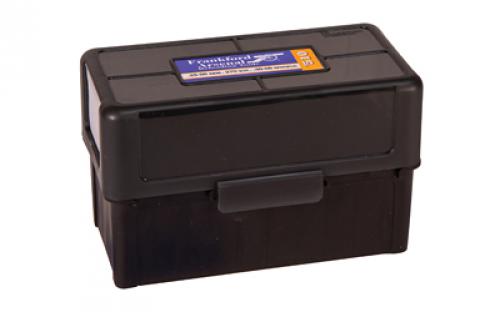 Frankford Arsenal Hinge-Top Ammo Box, 510, 50 Rounds, Fits 270 Winchester, 30-06 Springfield and .410 Gauge 3 Shells, Smoke Gray, Plastic 1083790