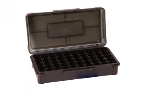 Frankford Arsenal Hinge-Top Ammo Box, 508, 50 Rounds, Fits 10MM, 40S&W and 45ACP, Smoke Gray, Plastic 1083792