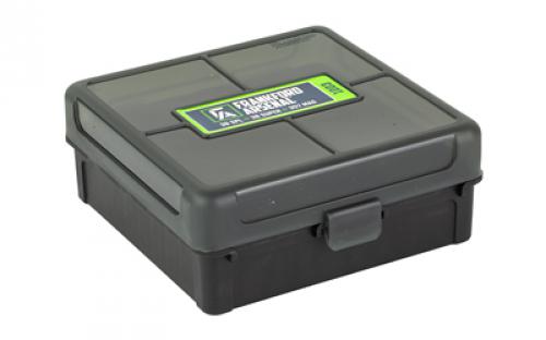 Frankford Arsenal Hinge-Top Ammo Box, 1003, 100 Rounds, Fits 38 Special, 357 Magnum and 38 Super, Smoke Gray, Plastic 1083794