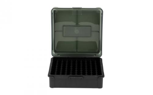 Frankford Arsenal Hinge-Top Ammo Box, 1003, 100 Rounds, Fits 38 Special, 357 Magnum and 38 Super, Smoke Gray, Plastic 1083794