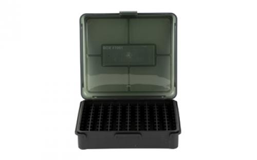 Frankford Arsenal Hinge-Top Ammo Box, 1001, 100 Rounds, Fits 32ACP, 380 Auto and 9MM, Smoke Gray, Plastic 1083797