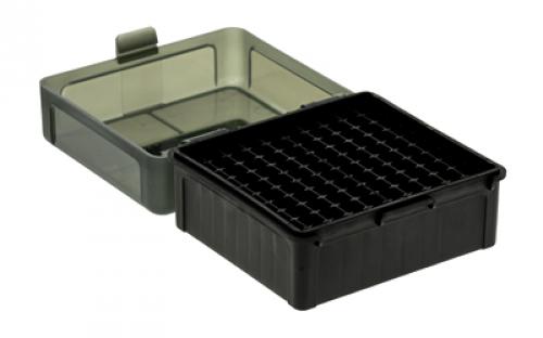 Frankford Arsenal Hinge-Top Ammo Box, 1005, 100 Rounds, Fits 17 Remington, .222 Remington and .223 Remington, Smoke Gray, Plastic 1083799