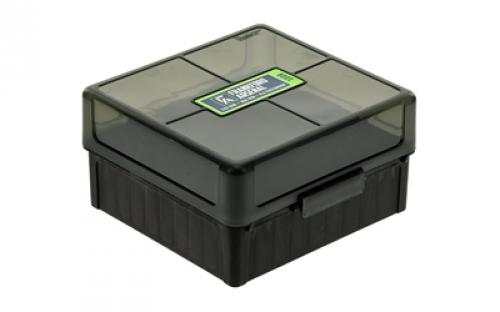 Frankford Arsenal Hinge-Top Ammo Box, 1009, 100 Rounds, Fits 22-250 Remington, 243 Winchester, 308 Winchester and 7mm-08, Smoke Gray, Plastic 1083801