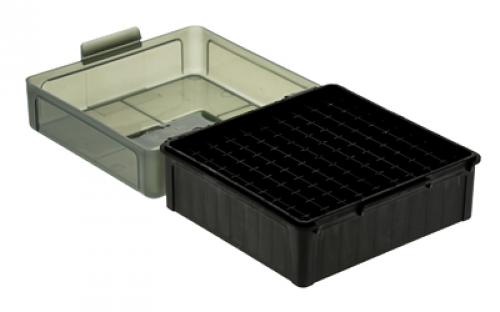 Frankford Arsenal Hinge-Top Ammo Box, 1009, 100 Rounds, Fits 22-250 Remington, 243 Winchester, 308 Winchester and 7mm-08, Smoke Gray, Plastic 1083801