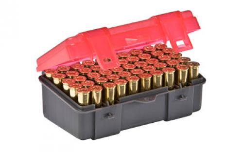 Plano Ammunition Box, Holds 50 Rounds of .357/.38 Sp/.38 Handgun Rounds, Charcoal/Rose , 6 Pack 122550